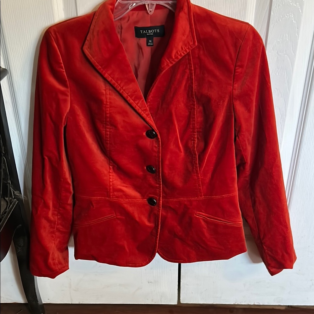 Talbots Women's Red Velvet Jacket
